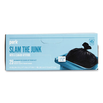 Perk™ Twist-tie Heavy-duty Trash Bags, 45 Gal, 1.1 Mil, 45" X 38", Black, 25-box freeshipping - TVN Wholesale
